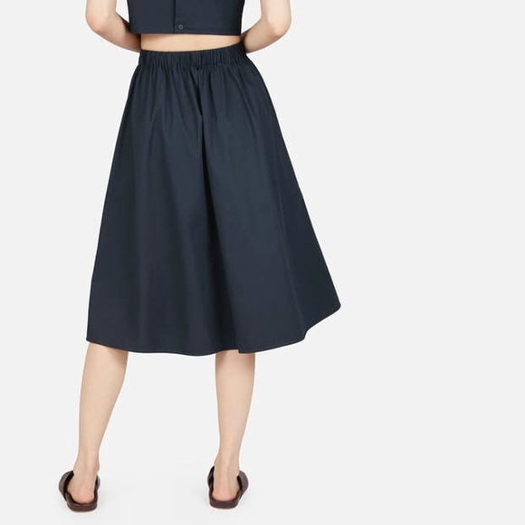 Everlane Navy Clean Cotton Pull-On Skirt *SOLD OUT - Picture 2 of 4